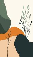 Abstract landscape with trees and rocks vector