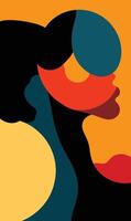 A colorful abstract illustration of a woman's face vector
