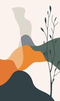 A tree is in the middle of a mountain range vector