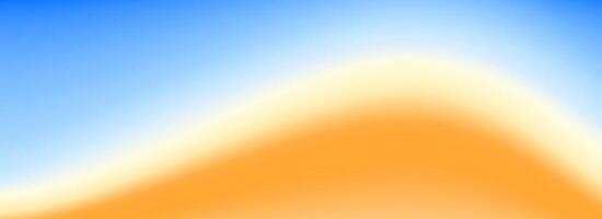 Calm beach gradient background. Abstract ocean coast concept. Smooth wavy seaside line backdrop. Blurred pastel light blue and yellow wave wallpaper. Soft summer shore gradient banner. vector