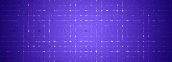 Purple glowing grid background. Cross dots tech square network backdrop. Abstract checkered dashboard pattern for science, technology, business, healthcare, medicine design. Wallpaper template vector