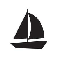 Sail boat for sailing line art icon isolated on white background vector