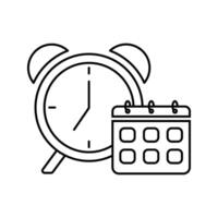 clock with calendar illustration of time reminder icon vector