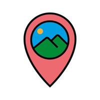 map pointer with picture icon vector