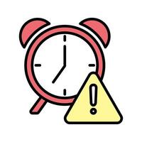 red alarm clock with exclamation mark vector