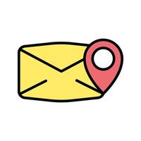 envelope with location pin icon vector