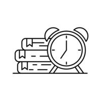 alarm clock with stack of book icon vector