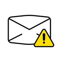 email envelope with warning sign icon vector