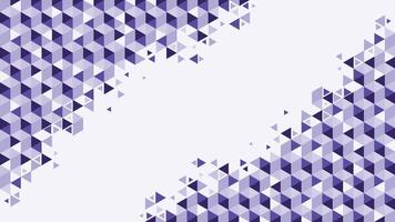 Creative abstract triangle background with scattered purple shapes ideal for digital or print design use vector