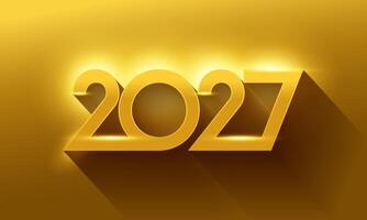 Golden 2027 new year background design. Good for Greeting Card, Poster, Banner, brochure, magazine, calendar, website background, etc vector
