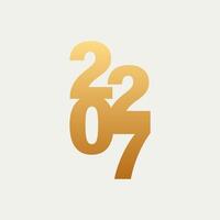 new year 2027 design with gold text on white background. vector