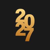 new year 2027 design with gold text on black background vector