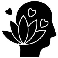 Mental health recovery solid style vector