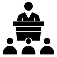 Public Speaking solid style vector