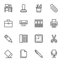 A set of office supplies including a stapler, scissors, and a calculator vector