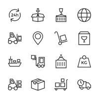 A set of icons for various types of transportation and logistics vector