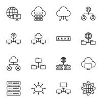A set of computer icons that include a computer monitor, a keyboard, a mouse vector