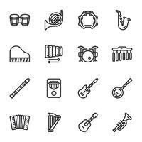 A set of musical instruments and accessories vector