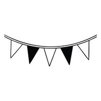 Garland with Triangle Flags Illustration, Simple Outline Design vector
