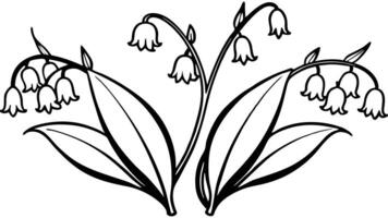 Hand Drawn Elegant Lily of the Valley Design vector