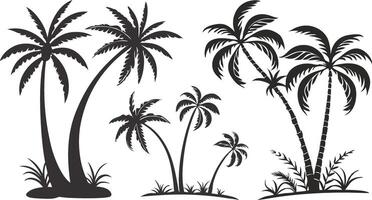 Palm Tree Silhouettes for Surf and Island Graphics vector
