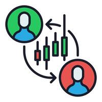 Online Crypto Trading colored icon or design element vector