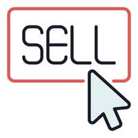 Sell Button - Cryptocurrency Trading colored icon or design element vector