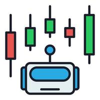 Trading Robot or Bot colored icon or symbol vector