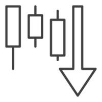 Falling candlestick pattern icon or symbol in outline style vector