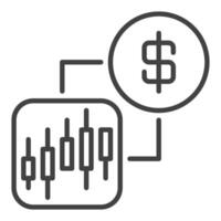 Cryptocurrency Online Trading and Dollar symbol icon or symbol in outline style vector