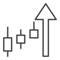 Rising candlestick pattern linear icon or symbol vector