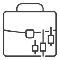 Crypto Portfolio briefcase with chart linear icon or symbol vector