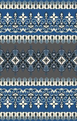 Seamless tribal pattern, abstract floral, navy blue. Element of carpet, wallpaper, wrapping, tile.