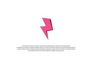 Pink lightning bolt icon element template vector