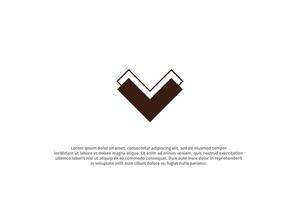 Geometric Abstract Logo Design arrow down vector
