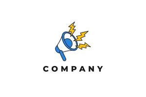 megaphone announcing with lightning bolt hand drawn vector