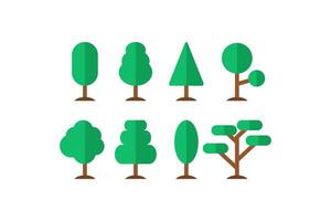 tree go green icon flat design set vector