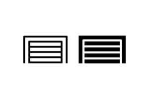 garage door icon and outline simple template vector