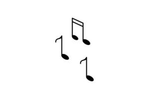 musical quarter and eighth notes icon set simple vector