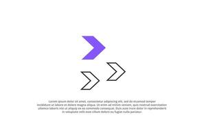 Arrows pointing right modern and abstract icon vector