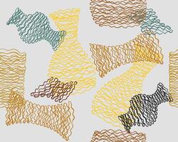 Seamless hand drawn brush line abstract weaving objects, Japanese and ethnic wood carving, engraving, basketry texture jar and vast background, simple graphic for carpet, textile, decoration vector