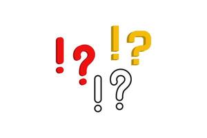 question mark and exclamation mark icon set vector