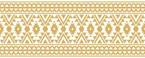 Seamless Ethnic Aztec Fabric Design Decorative Border and Geometric Texture Style. vector