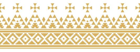 Ethnic Art with Aztec Texture Stripe and Decorative Geometric Border Style. vector