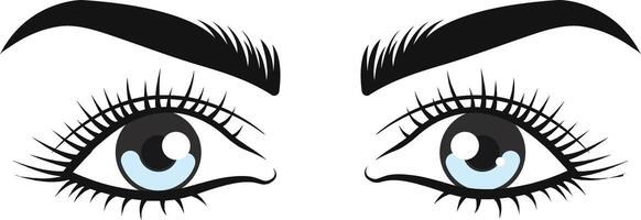 An image of a woman's eyes with long lashes vector