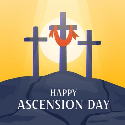 ascension day illustration design in gradient style