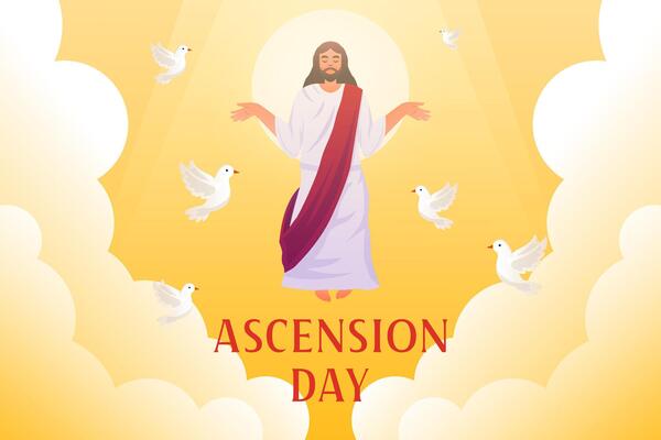 ascension day background illustration in gradient style