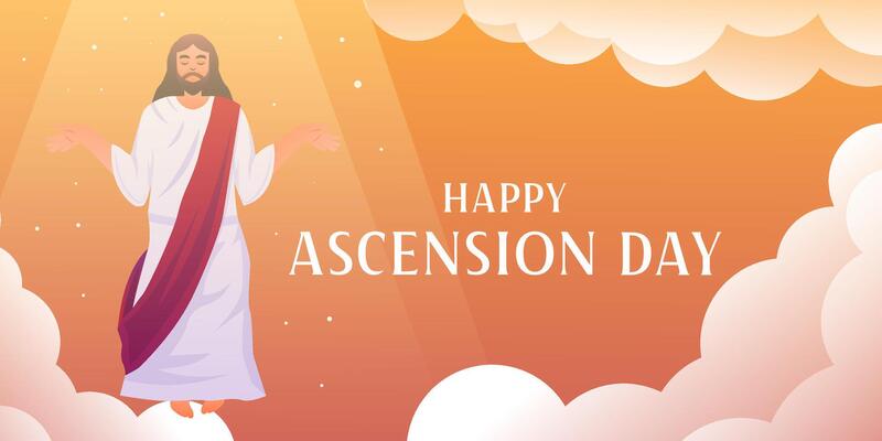 ascension day banner illustration in gradient style
