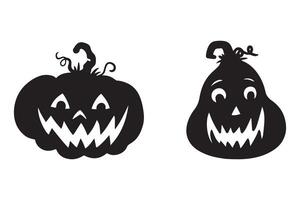 Spooky Halloween Bash with Pumpkin Face Silhouettes vector