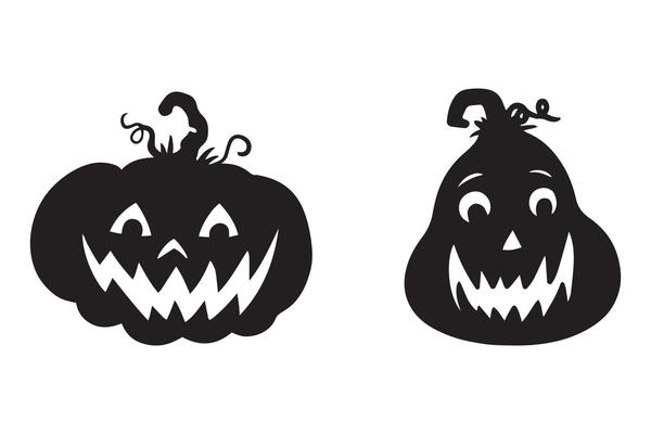 Spooky Halloween Bash with Pumpkin Face Silhouettes